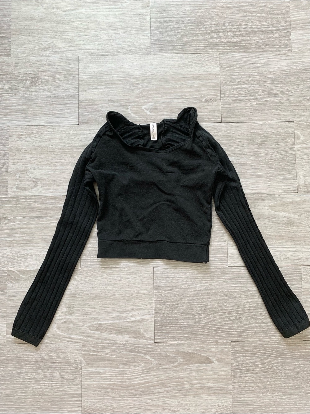 ❤️ 3/50 Spanx Black Long Sleeves Arm Tight Layering Crop Top US Medium